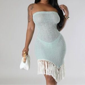 Elegant Strapless Fringe Dress